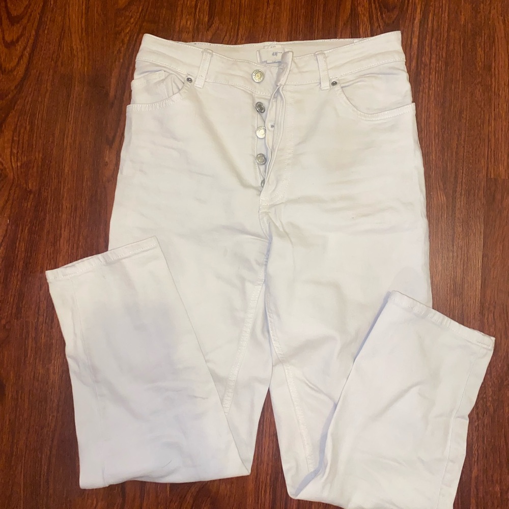 off white h&m straight leg jeans